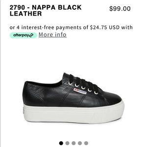 Black Leather Platform Sneakers